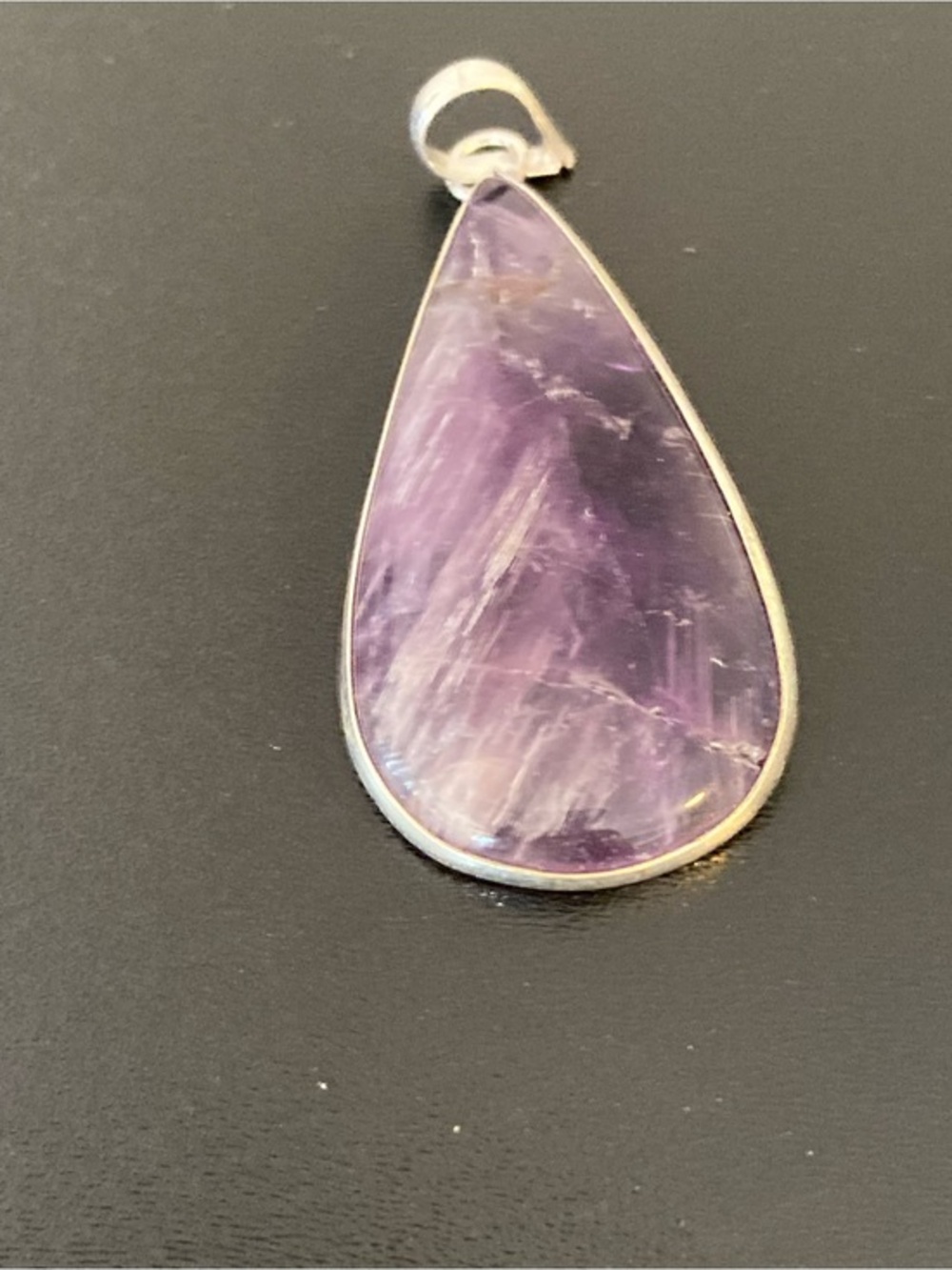 Sterling Silver Purple Teardrop Amethyst Pendant Necklace